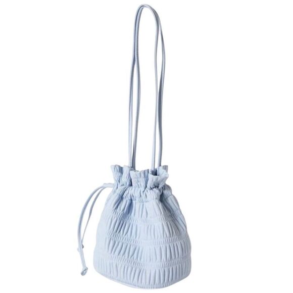 NWT Shirred Shoulder Baby Blue Bucket Bag - Picture 3 of 5